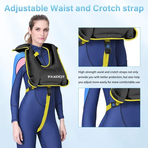 Miniatura 3 de Chaleco de esnórquel, chaleco de natación inflable portátil para adultos, para kayak, flotabilidad, buceo, surf, chaleco de esnórquel, chaqueta