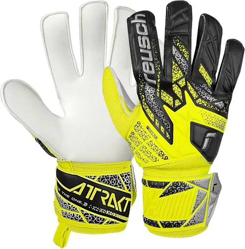 Reusch Attrakt Starter - Guantes sólidos para portero juvenil, transpirables, duraderos, para césped artificial y superficies duras, juveniles