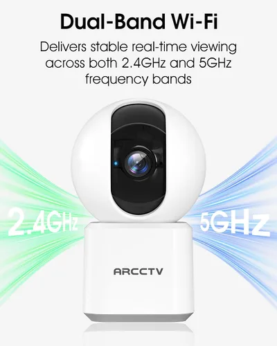 Miniatura 2 de Cámaras ARCCTV para seguridad del hogar 2 piezas con WiFi 6 y 5GHz/2.4GHz, seguimiento de movimiento para no perderse ningún momento, audio