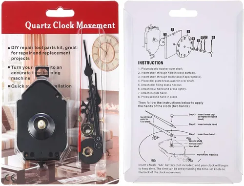 Miniatura 7 de Hicarer Mecanismo de movimiento de reloj de péndulo de cuarzo, piezas de repuesto con 2 pares de manos y péndulo para reparación de reloj