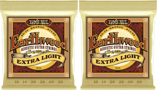 Miniatura 2 de Ernie Ball - Cuerdas personalizadas para guitarra acústica Earthwood de bronce 80/20, calibre medio, calibre 12.5-56 (P02005) (Paquete de 2)