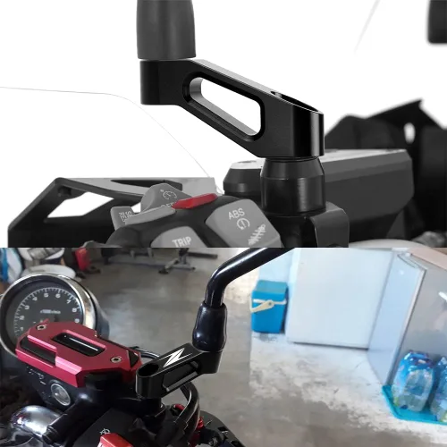 Miniatura 2 de Para Z250 Z300 Z400 Z650 Z750 Z800 Z900 Z1000 Zh2 Cualquier año Motocicleta Retrovisor Elevadores z 1000 900 800 750 650 400 300 250 Accesorios Negro