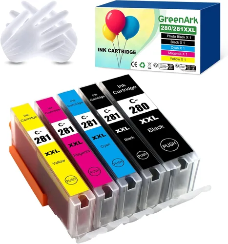Cartucho de tinta 280XXL PGI-280XXL CLI-281XXL 280 XL Negro 281 Cartucho de tinta PGBK Tr8620 280Bk C M Y Reemplazo para Canon PIXMA TR8620 TR8520