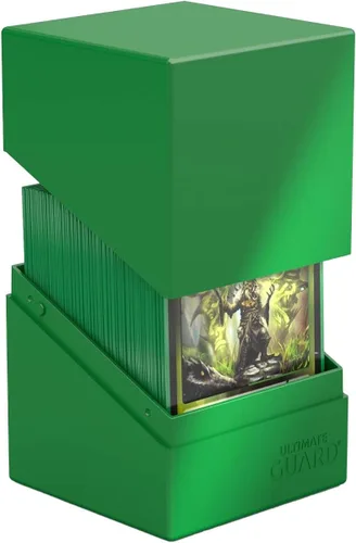 Miniatura 3 de Ultimate Guard Boulder Solid 100+, funda para 100 tarjetas TCG de doble manga, verde, almacenamiento seguro y duradero para juegos de cartas