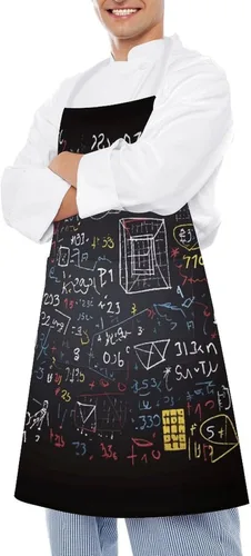 Miniatura 4 de Mathematics And Physics Apron with Pockets Water And Oil Resistant Kitchen Aprons Professional Adjustable Bib Apron for Women Men