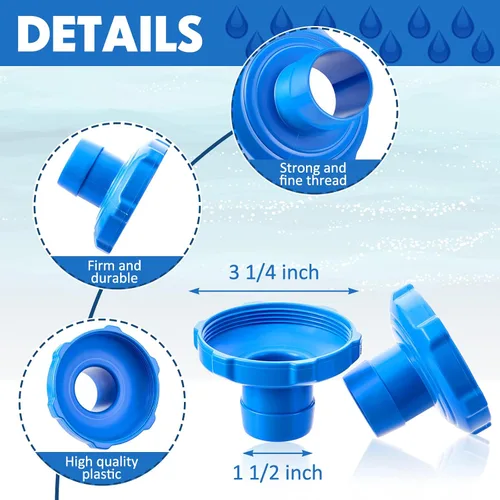 Miniatura 2 de Tondiamo 2 adaptadores de manguera de vacío de piscina, repuesto para manguera de vacío para manguera de vacío para conexión de 1 1/2 pulgadas