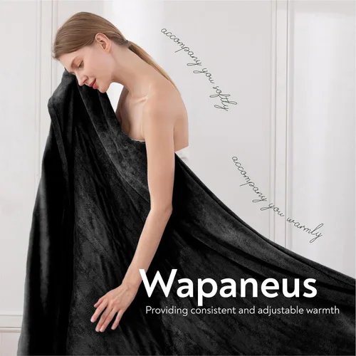 Miniatura 2 de Wapaneus Manta térmica eléctrica con bolsillo para los pies, con 10 niveles de calefacción y 4 ajustes de temporizador, 4 horas de apagado