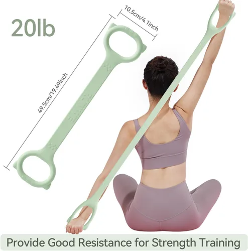 Miniatura 2 de Figure 8 Workout Resistance Band - 3 Elasticities Optional 20 30 40lb, Thicker Durable Arm Back Shoulder Exercise Elastic Rope Yoga Straps Pilates