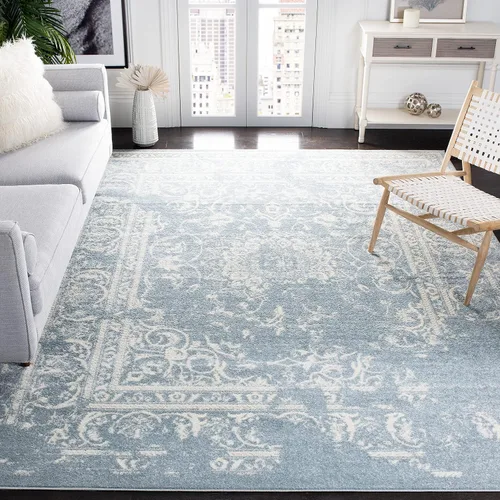 Miniatura 20 de SAFAVIEH Colección Adirondack Alfombra de Área - 4' Redonda, Marfil y Plata, Diseño Oriental Envejecido, No Desprende Pelusa y de Fácil Cuidado