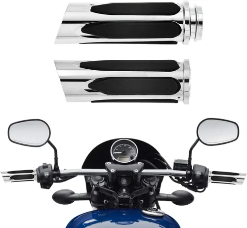 Miniatura 17 de 1" Electronic Throttle Defiance Handlebar Grips 25mm Hand Grips Fit for Harley Touring Street Glide Road King Road Glide Electra Glide #2 Negro