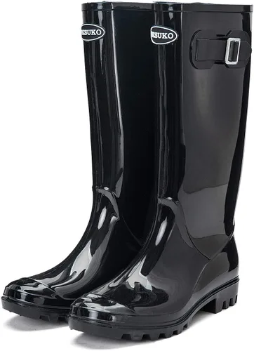 Miniatura 4 de DKSUKO Women's Tall Rain Boots Garden Boots Waterproof Wellington Rubber Boots