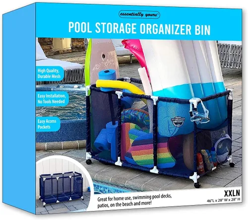 Miniatura 2 de Soporte para fideos de piscina, juguetes, pelotas y flotadores, organizador de almacenamiento de malla, altura para niños, grande