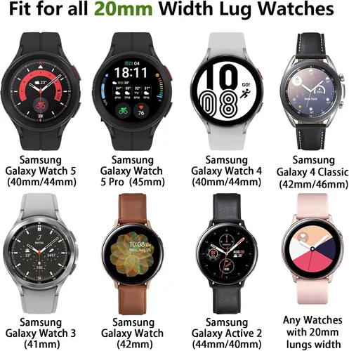 Miniatura 7 de 4 Pack de bandas grabadas con leopardo compatibles con Samsung Galaxy Watch 7/FE/6/5/4 Band 40mm 44mm, Galaxy Watch 5 Pro 45mm, Galaxy Active 2