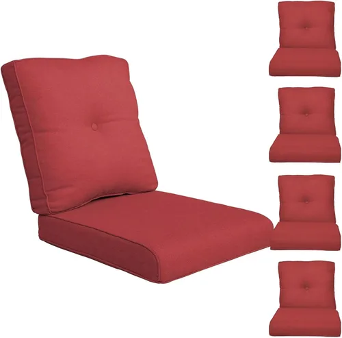 Miniatura 19 de Rilyson Cojines de patio para muebles de exterior, 22 x 24 pulgadas, respaldo alto y asiento profundo, cojín de exterior para sillas de patio, sofá