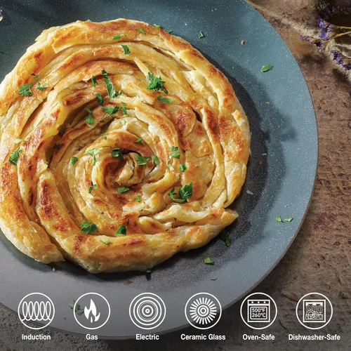 Miniatura 2 de Tramontina Utsava - Sartén para chapati de acero inoxidable recubierto de cerámica con revestimiento triple, cóncava de 10.5 pulgadas