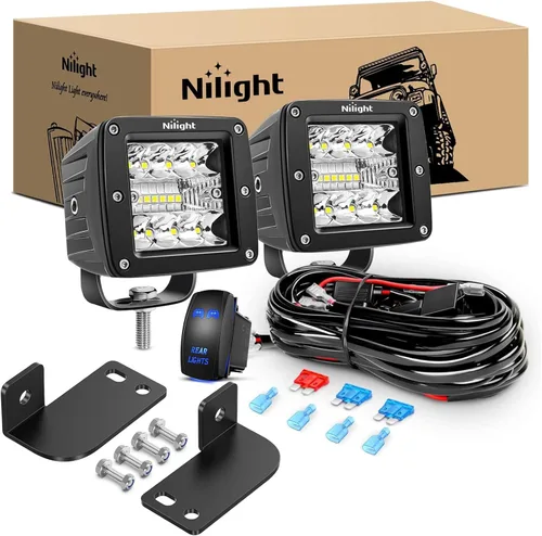 Miniatura 13 de Nilight 2 cubos LED de 3 pulgadas y 42 W mejorados, combo de inundación de puntos, luces antiniebla todoterreno de conducción cuadrada de 12 V, 5