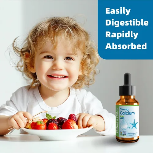 Miniatura 3 de Nature's Nutra Strong Calcium, Plus MenaQ7 K2, Calcio líquido prémium para bebés, bebés y niños, sabor natural, sin OMG, Kosher, 2 onzas líquidas