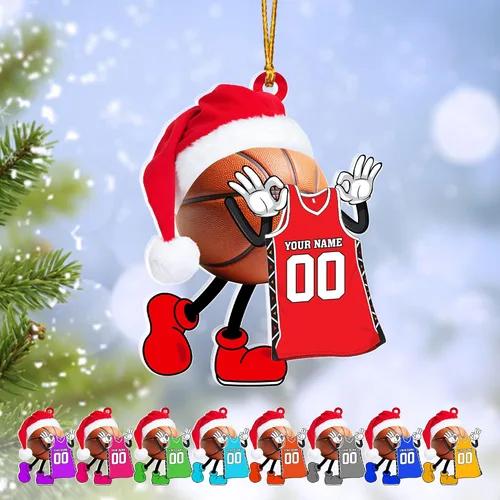 Miniatura 35 de Adorno Personalizado de Baloncesto 2025 - Adorno de Jugador de Baloncesto - Adornos de Árbol de Navidad de Baloncesto - Regalos de Jugador de Bkb 5