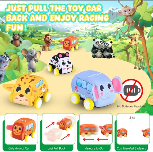 Miniatura 4 de Nuevo juego de vehículos de tracción con alfombra musical y manta de juego táctil, juego de juguetes suaves para bebés con 4 lindos autos