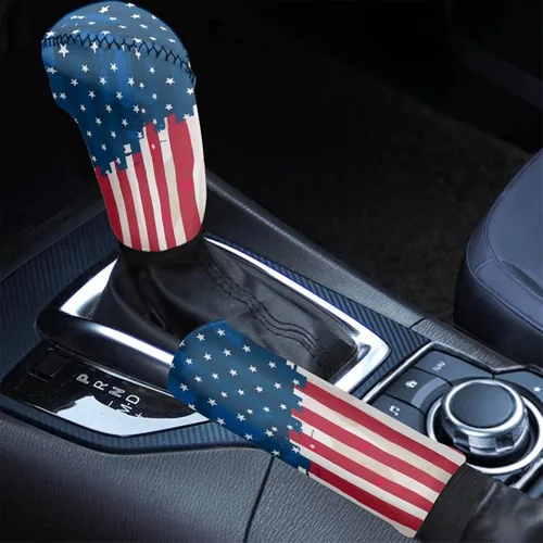 Miniatura 42 de Juego de 2 piezas set de accesorios interiores para coche, para las mujeres, hombres; cubierta de palanca de cambios/freno de mano, personalizada