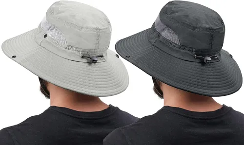 Miniatura 12 de Paquete de 2 sombreros Boonie para hombres y mujeres con protección UV UPF 50+ para pesca, senderismo y jardinería