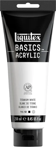 Miniatura 19 de Liquitex BASICS Pintura Acrílica, Botella de 400ml (13.5 oz), Blanco Titanio Titanio Blanco