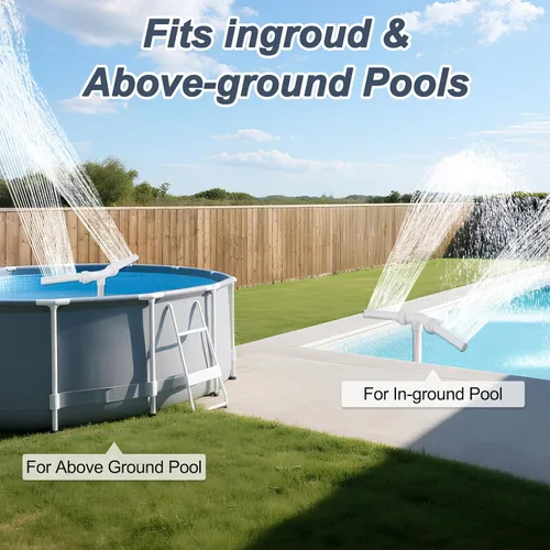 Miniatura 4 de Spray de fuente de cascada para piscina, 2 cabezales de fuente, rociador de agua, temperaturas frescas y cálidas del agua de la piscina, aireador