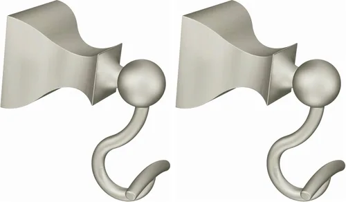 Moen DN8303BN Retreat - Gancho para bata, níquel cepillado (paquete de 2)