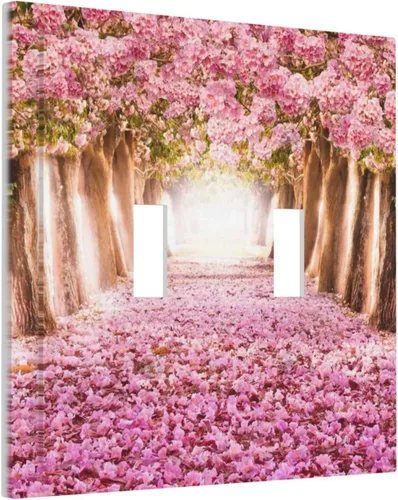 Miniatura 70 de Cubiertas de placa de pared de 3 gang con interruptor de luz de triple palanca, en negro y dorado con esplendor de oro rosa, estampado floral