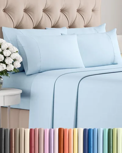 Miniatura 34 de Juego de sábanas Queen de 6 piezas, sábanas tamaño Queen, ropa de cama suave de lujo de hotel, refrescante, cómoda y transpirable, 1 encimera, 1 26
