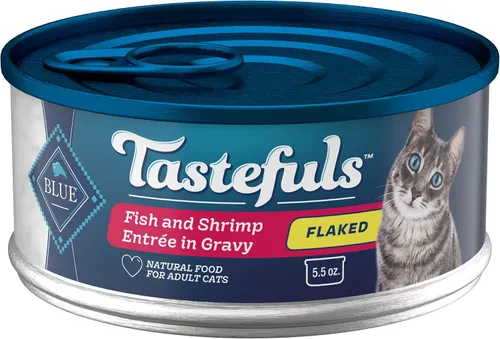 Miniatura 19 de Blue Buffalo Tastefuls - Paquete variado de alimento húmedo natural para gatos, atún, pollo y pescado y camarones en hojuelas en salsa, latas de 5.5