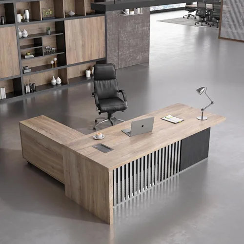 Miniatura 7 de Escritorio de oficina ejecutivo moderno de 63 pulgadas, escritorio para computadora para oficina en casa, muebles de negocios, estación de trabajo
