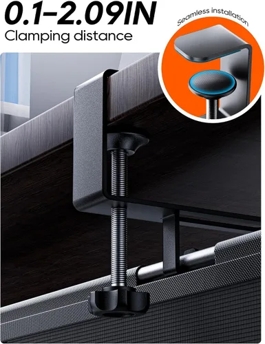 Miniatura 6 de Bandeja de organización de cables para debajo del escritorio, sin taladro, bridas incluidas, material de lona ecológico, diseño de malla
