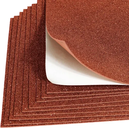 Miniatura 20 de 10 hojas de cartulina con purpurina Mluchee para decoraciones de Año Nuevo, Acción de Gracias, Navidad y otoño, papel autoadhesivo en la parte