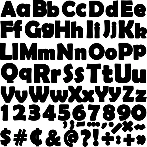 Miniatura 23 de 260 piezas de letras en blanco y negro para tablón de anuncios de aula, paquete combinado de letras de 4 pulgadas, juego de puntos y rayas