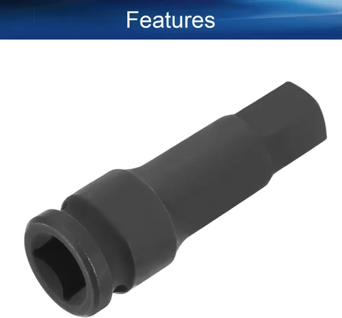Miniatura 3 de Bettomshin Broca de impacto hexagonal, llave Allen de 1/2 pulgada, enchufe de impacto hexagonal de 0.669 in, acero Cr-Mo, destornillador hexagonal