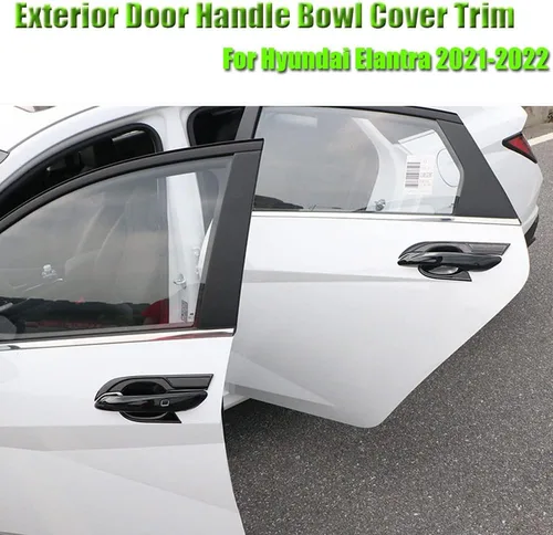 Miniatura 2 de 8 piezas de plástico ABS para exterior de la manija de la puerta, marco del cuenco, accesorios de decoración para Hyundai Elantra 2021 2022 2023