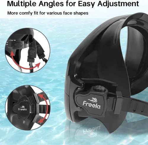 Miniatura 5 de Freela Adult Swim Goggles Mask for Adult with Nose Cover, Tempered Glass Anti Fog Waterproof 180° Clear Wide View Men Women