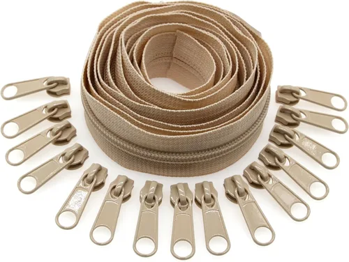 Miniatura 9 de Leekayer The Yards - Cremalleras de nailon beige #3 para coser, 10 yardas con 25 deslizadores para manualidades, bolsas de costura a medida