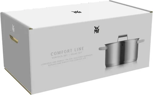 Miniatura 15 de WMF Comfort Line Advantage - Juego de cacerolas de inducción de 5 piezas con tapa de vidrio, acero inoxidable mate Cromargan, escala, apilable, sin