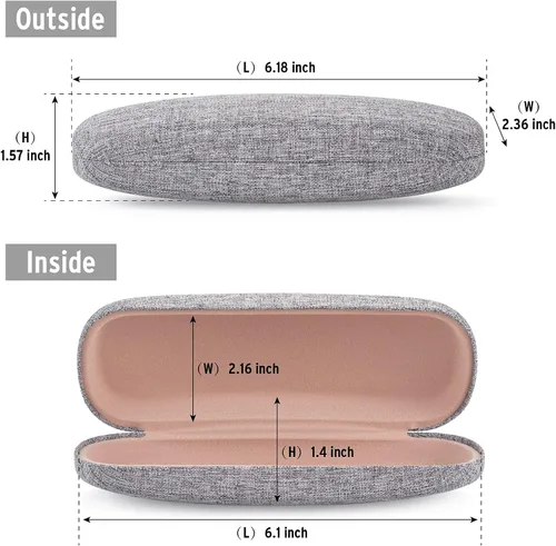 Miniatura 2 de Marvolia Funda rígida para lentes, funda protectora de tela de lino para lentes de sol para hombres y mujeres