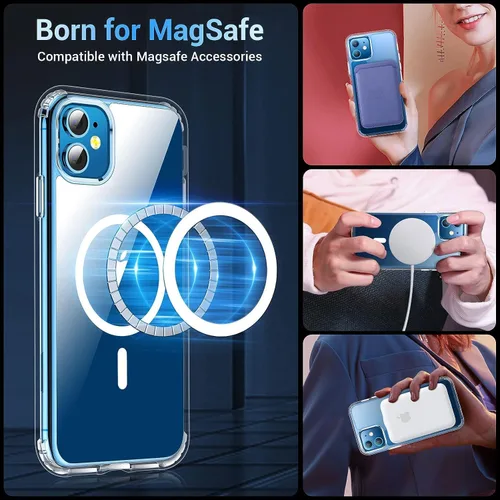 Miniatura 3 de jaroco Funda magnética para iPhone 11 con protector de pantalla, protección resistente, compatible con MagSafe, protección contra caídas de grado