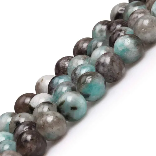 Miniatura 26 de Cuentas de jade africano occidental para hacer joyas, piedras preciosas naturales semipreciosas de 0.157 in, redondas, color verde, 15 pulgadas JOE
