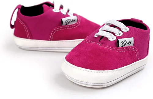 Miniatura 6 de Unisex Baby Girls Boys Shoes Infant Canvas Sneakers Anti-Slip Rubber Sole Newborn Crib Shoes Toddler Outdoor Athletic First Walkers