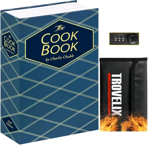 Miniatura 19 de Caja fuerte con cerradura de combinación, caja fuerte oculta (9.5 x 6.2 x 2.2 pulgadas) con bolsa ignífuga, caja de seguridad secreta