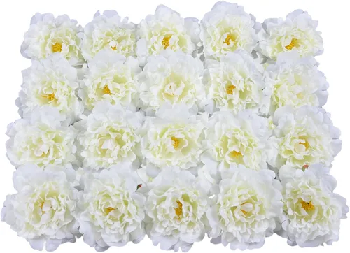 Miniatura 18 de 20 Piezas Flores Artificiales Peonías, Peonías Falsas de Seda de 5" con Tallos de 6" Sin Hoja, Flores de Peonías Sintéticas para Decoración
