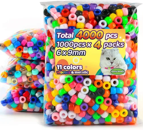 Miniatura 14 de 1000 cuentas de poni de caramelo de macarrón, cuentas para manualidades, cuentas para el cabello, suministros para cuentas, cuentas para hacer joyas