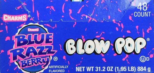 Miniatura 3 de Charms Blue Razzberry Blow Pops Lollipops Cantidad: 48