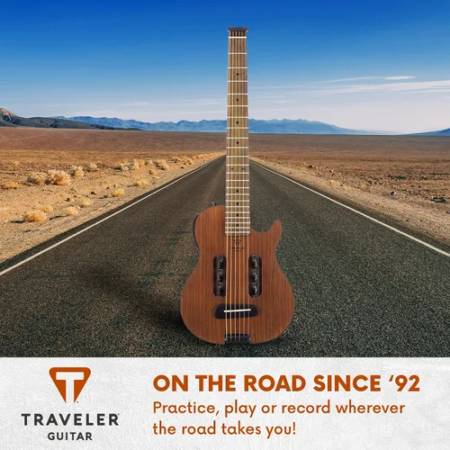 Miniatura 7 de Traveler Guitar Escape Mark III - Guitarra acústica de caoba Acústica portátil con amplificador de auriculares integrado Guitarra sin cabeza a