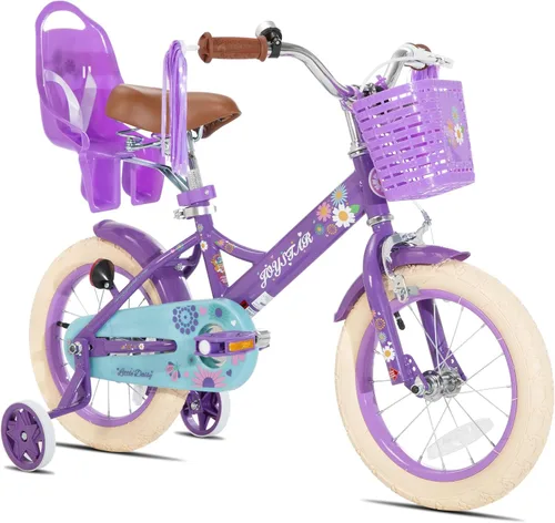 Miniatura 14 de Joystar - Little Daisy - Bicicleta infantil, unisex, para niños de 2 a 7 años, de 12, 14 y 16 pulgadas, con asiento para muñeca, serpentinas